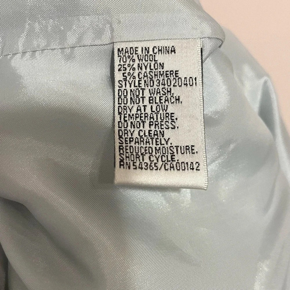 Mint Green Wool/Cashmere Blend Coat - Picture 4 of 4